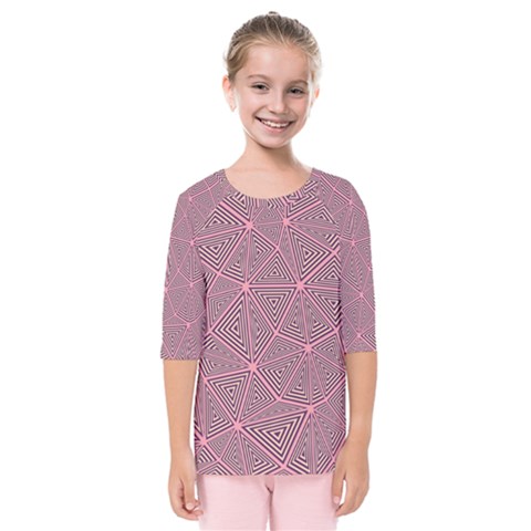 Triangle Background Abstract Kids  Quarter Sleeve Raglan Tee by Simbadda