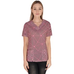 Triangle Background Abstract Women s V-neck Scrub Top by Simbadda