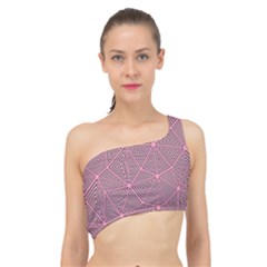 Triangle Background Abstract Spliced Up Bikini Top 