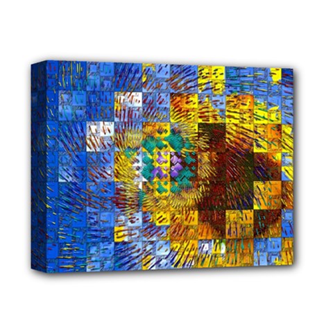 Sunflower Kaleidoscope Pattern Deluxe Canvas 14  x 11  (Stretched)