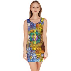 Sunflower Kaleidoscope Pattern Bodycon Dress