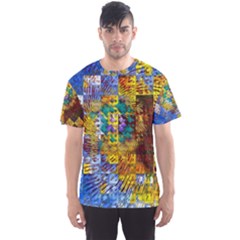 Sunflower Kaleidoscope Pattern Men s Sports Mesh Tee