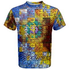 Sunflower Kaleidoscope Pattern Men s Cotton Tee