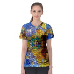 Sunflower Kaleidoscope Pattern Women s Sport Mesh Tee