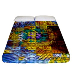 Sunflower Kaleidoscope Pattern Fitted Sheet (King Size)