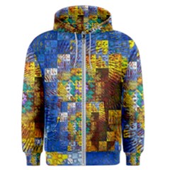 Sunflower Kaleidoscope Pattern Men s Zipper Hoodie