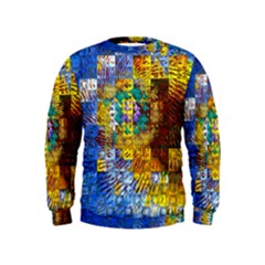 Sunflower Kaleidoscope Pattern Kids  Sweatshirt