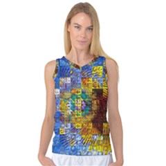 Sunflower Kaleidoscope Pattern Women s Basketball Tank Top