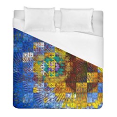 Sunflower Kaleidoscope Pattern Duvet Cover (full/ Double Size) by Simbadda