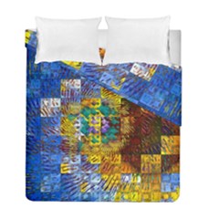 Sunflower Kaleidoscope Pattern Duvet Cover Double Side (Full/ Double Size)