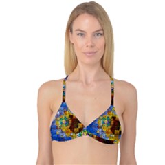 Sunflower Kaleidoscope Pattern Reversible Tri Bikini Top