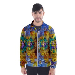 Sunflower Kaleidoscope Pattern Men s Windbreaker