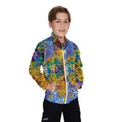 Sunflower Kaleidoscope Pattern Kids  Windbreaker