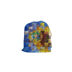 Sunflower Kaleidoscope Pattern Drawstring Pouch (XS)