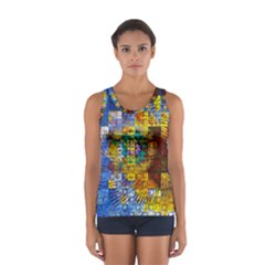 Sunflower Kaleidoscope Pattern Sport Tank Top 