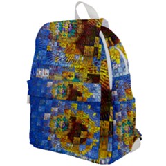 Sunflower Kaleidoscope Pattern Top Flap Backpack