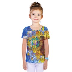 Sunflower Kaleidoscope Pattern Kids  One Piece Tee