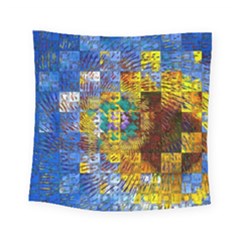 Sunflower Kaleidoscope Pattern Square Tapestry (small) by Simbadda