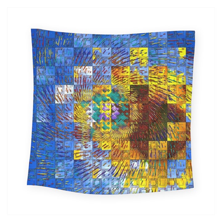 Sunflower Kaleidoscope Pattern Square Tapestry (Small)