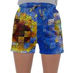 Sunflower Kaleidoscope Pattern Sleepwear Shorts