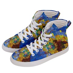 Sunflower Kaleidoscope Pattern Men s Hi-Top Skate Sneakers