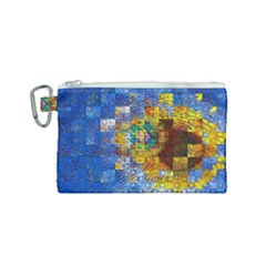 Sunflower Kaleidoscope Pattern Canvas Cosmetic Bag (Small)