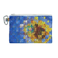 Sunflower Kaleidoscope Pattern Canvas Cosmetic Bag (Large)