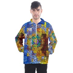 Sunflower Kaleidoscope Pattern Men s Half Zip Pullover