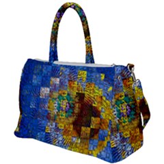 Sunflower Kaleidoscope Pattern Duffel Travel Bag