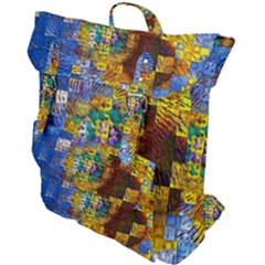 Sunflower Kaleidoscope Pattern Buckle Up Backpack