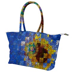 Sunflower Kaleidoscope Pattern Canvas Shoulder Bag