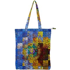 Sunflower Kaleidoscope Pattern Double Zip Up Tote Bag