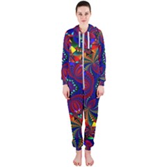 Kaleidoscope Pattern Ornament Hooded Jumpsuit (ladies) 