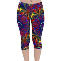 Kaleidoscope Pattern Ornament Velvet Capri Leggings 