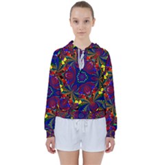 Kaleidoscope Pattern Ornament Women s Tie Up Sweat