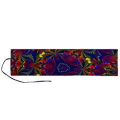 Kaleidoscope Pattern Ornament Roll Up Canvas Pencil Holder (l) by Simbadda