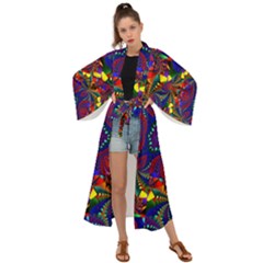 Kaleidoscope Pattern Ornament Maxi Kimono