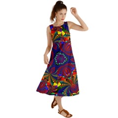 Kaleidoscope Pattern Ornament Summer Maxi Dress by Simbadda