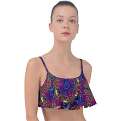 Kaleidoscope Pattern Ornament Frill Bikini Top