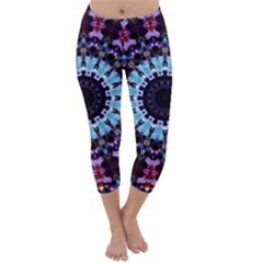 Kaleidoscope Shape Abstract Design Capri Winter Leggings 