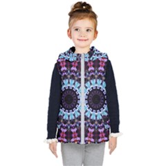 Kaleidoscope Shape Abstract Design Kids  Hooded Puffer Vest