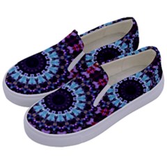 Kaleidoscope Shape Abstract Design Kids  Canvas Slip Ons