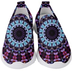 Kaleidoscope Shape Abstract Design Kids  Slip On Sneakers