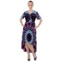 Kaleidoscope Shape Abstract Design Front Wrap High Low Dress View1