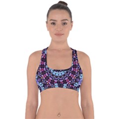 Kaleidoscope Shape Abstract Design Cross Back Hipster Bikini Top 