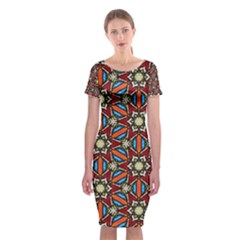 Pattern Stained Glass Church Classic Short Sleeve Midi Dress