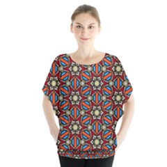 Pattern Stained Glass Church Batwing Chiffon Blouse