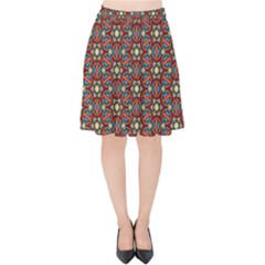 Pattern Stained Glass Church Velvet High Waist Skirt by Simbadda