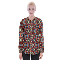 Pattern Stained Glass Church Womens Long Sleeve Shirt