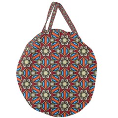 Pattern Stained Glass Church Giant Round Zipper Tote by Simbadda